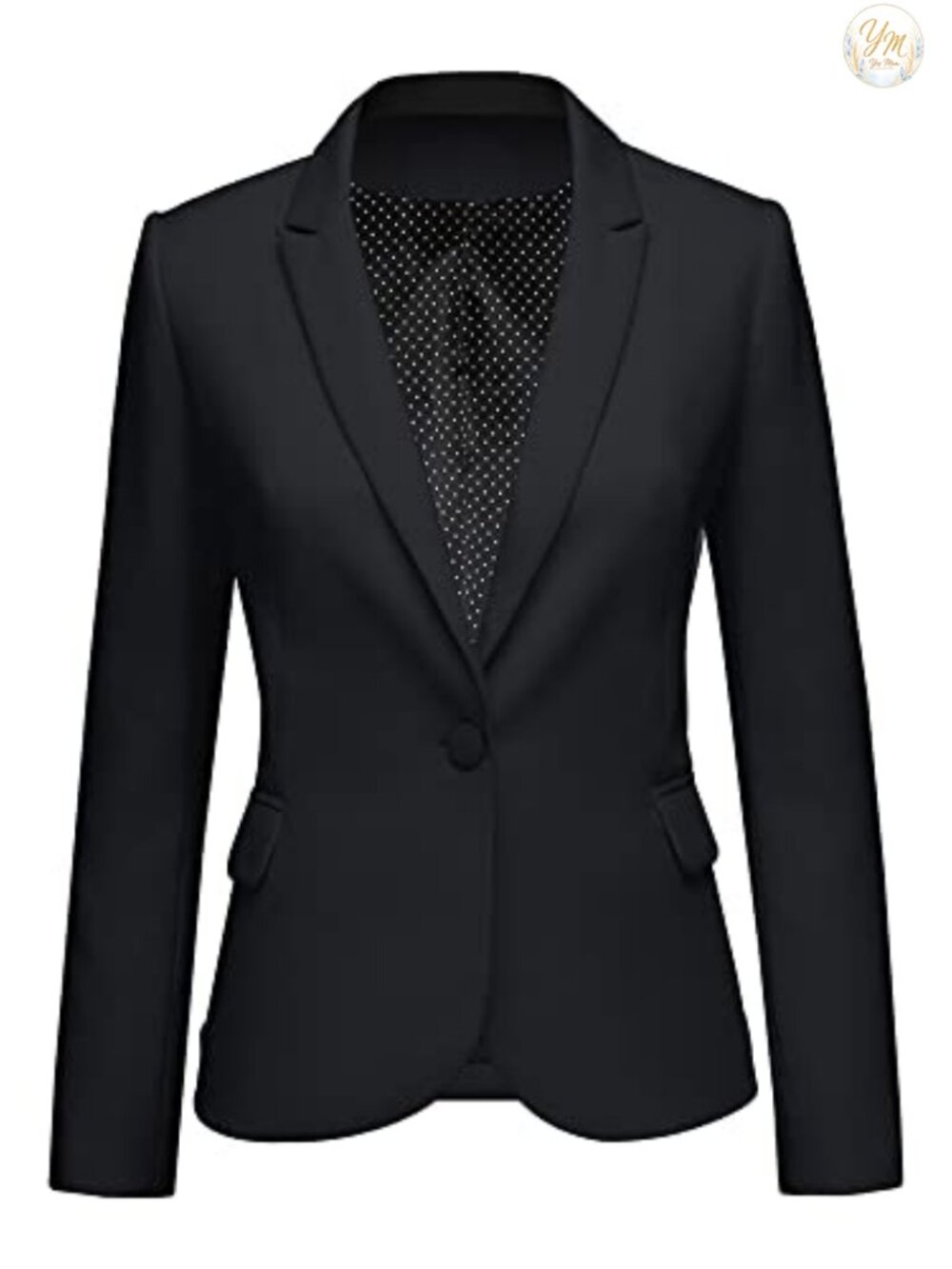 Women's Business Casual Long Sleeve Blazer with Notched Lapel & Pockets